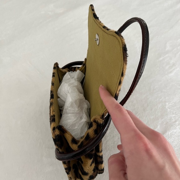 Cheetah Leopard Print Pocketbook Purse Leather Handle Cute 7x6” inches CLEAN - Picture 3 of 4